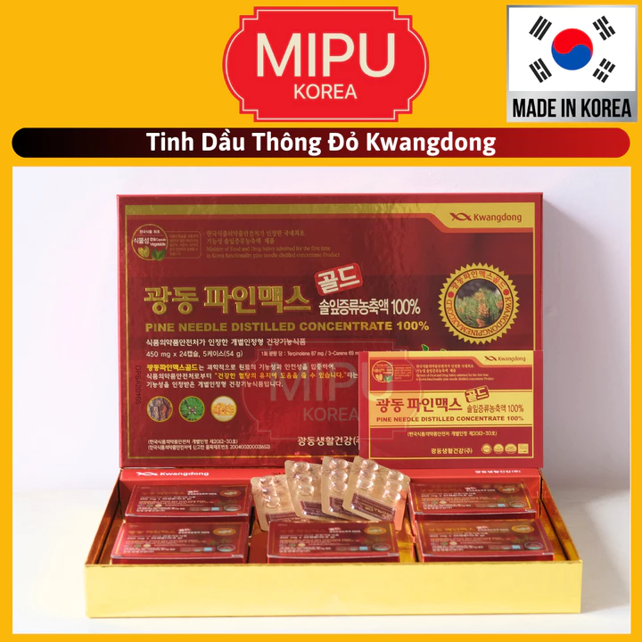 (Date 1/2028) Tinh Dầu Thông Đỏ Kwangdong Chính Hãng Hàn Quốc Hộp 120 Viên
