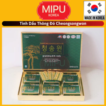 (Date 8/2027) Tinh Dầu Thông Đỏ Hộp Xanh Samsung CheongSongWon 180 viên