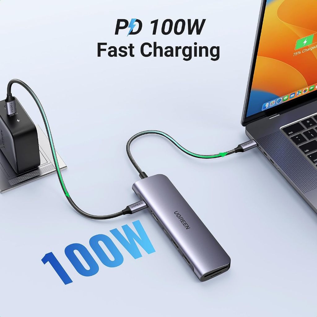 Tốc độ truyền dữ liệu dữ liệu 5Gbps của hub chuyển đổi Ugreen CM195