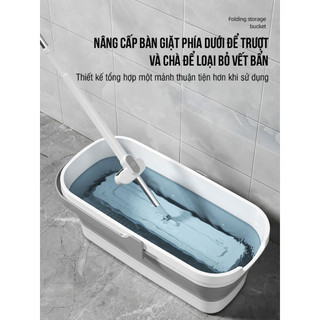 Xô nước gấp gọn, xô đa năng vệ sinh nhà cửa, xô giặt cây lau nhà, chùi kính, tiết kiệm diện tích, gọn gàng , tiện lợi