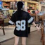 Áo thun Thể thao số 68 cổ tim chất cotton phối vải thể thao from rộng unisex, áo phông nam nữ phối bóng rổ hot trend