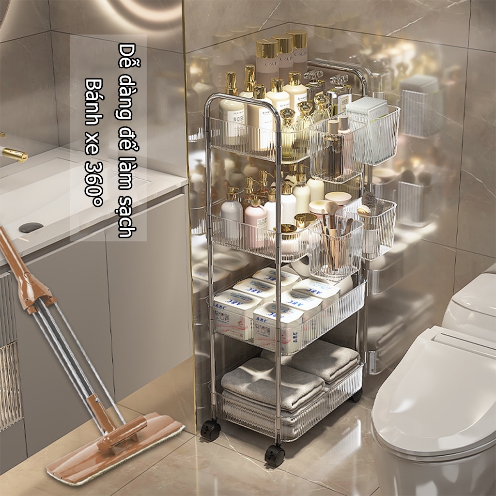 LT Xe Đẩy Spa 2/3/4 Tầng Tiện Lợi Kệ Bỉm Sữa Đa Năng Có Bánh Xe
