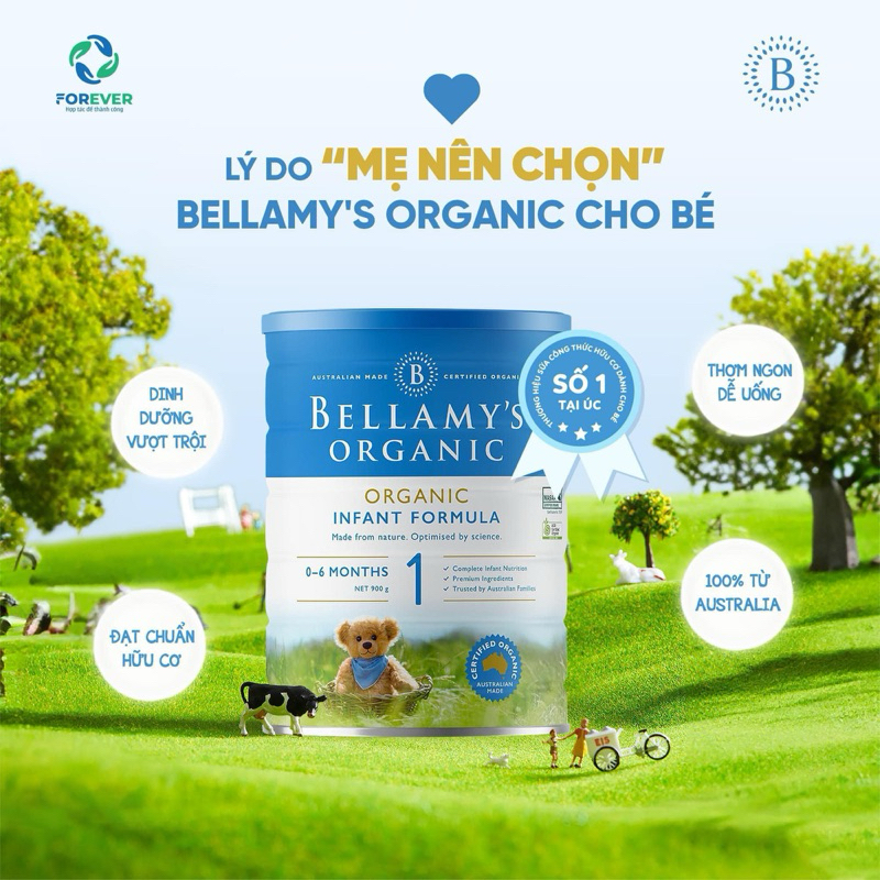 Chính Hãng) Sữa bột hữu cơ Bellamy's Organic Infant Formula Úc số