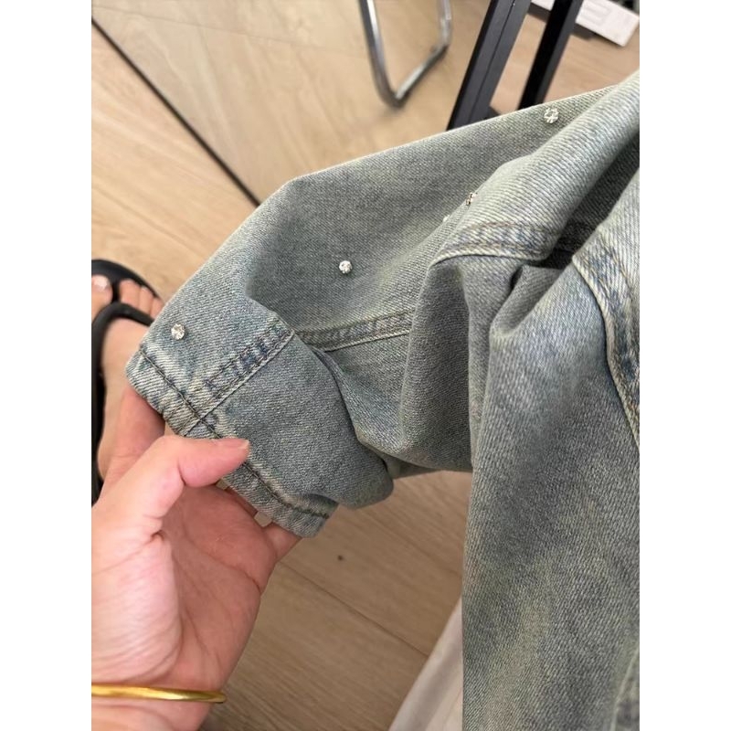 M.H STYLE ORDER Quần jean dày dặn phong cách cổ điển Mỹ cỡ lớn dành cho nữ mùa hè dáng rộng, ống rộng, ống rộng