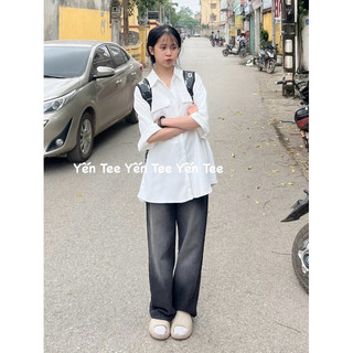Quần ống rộng nữ màu khói bạc đùi Yến Tee cá tính , mặc đi học che khuyết điểm #0650 #3758