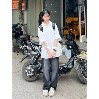 Quần ống rộng nữ màu khói bạc đùi Yến Tee cá tính , mặc đi học che khuyết điểm #0650 #3758