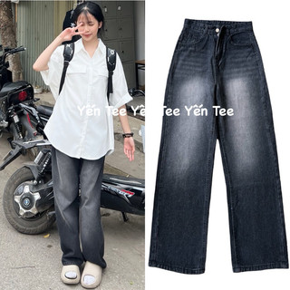 Quần ống rộng nữ màu khói bạc đùi Yến Tee cá tính , mặc đi học che khuyết điểm #0650 #3758