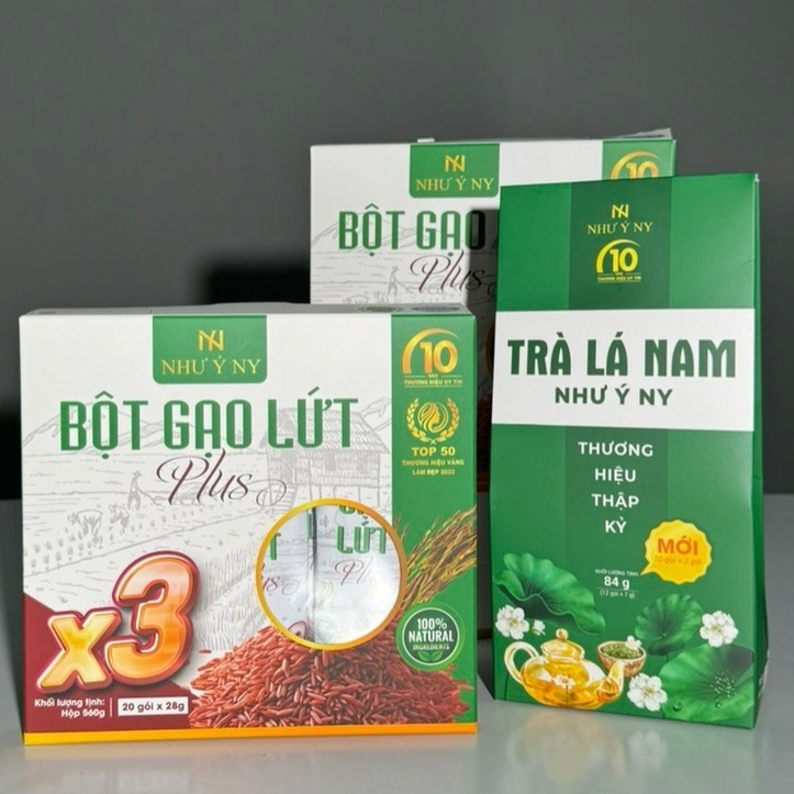 [Mua 3 hộp] Bột gạo lứt Plus X3 Như Ý hộp 20 gói x 28g hỗ trợ giảm cân, giảm mỡ.