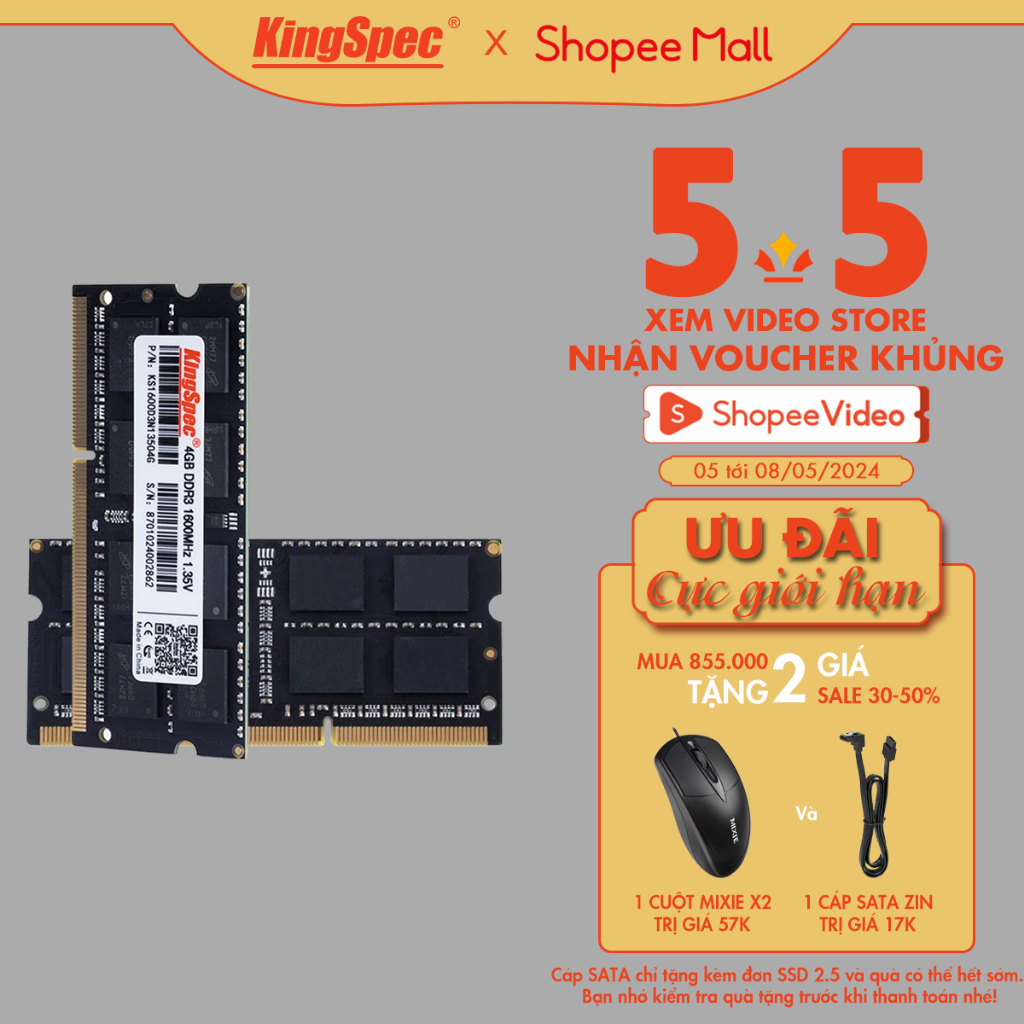 RAM Laptop KingSpec 4GB / 8GB DDR3 | D3N - Hàng Chính Hãng | Shopee ...