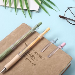 BUJO - Bút gel bấm vỏ màu MORANDI thay ruột được mực đen ngòi cỡ 0.5 - mã ST024 🌸Bút mực dễ thương, trang trí sổ, DIY