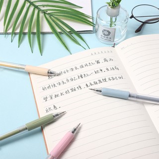 BUJO - Bút gel bấm vỏ màu MORANDI thay ruột được mực đen ngòi cỡ 0.5 - mã ST024 🌸Bút mực dễ thương, trang trí sổ, DIY