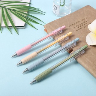 BUJO - Bút gel bấm vỏ màu MORANDI thay ruột được mực đen ngòi cỡ 0.5 - mã ST024 🌸Bút mực dễ thương, trang trí sổ, DIY