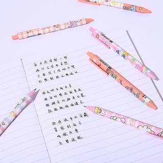 BUJO - Bút gel bấm vỏ hình CÔ BÉ CẬN thay ruột được mực đen ngòi cỡ 0.5 - mã ST034 🌸Bút mực dễ thương, trang trí sổ, DIY