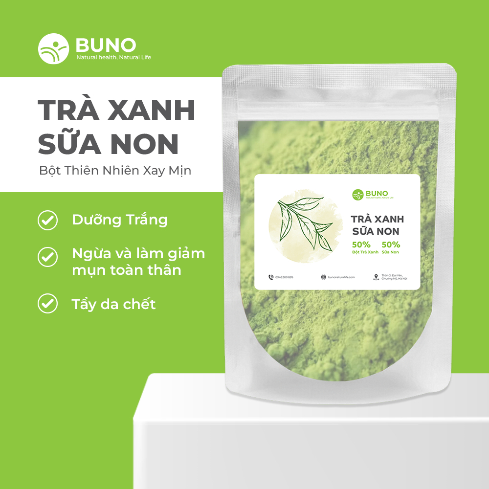 Bột trà xanh nguyên chất [ 500Gr ] 100 oganic Mặt nạ trà xanh đắp mặt
