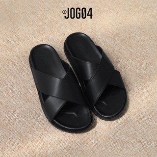 Dép da E1 - JOG04 , thiết kế quai chéo , quai da 3 lớp chắc chắn ( E1 )