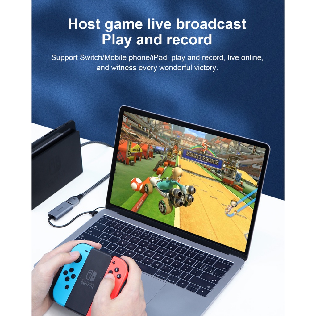 HAGIBIS Cáp ghi hình Video Capture Card 1080p60Hz HDMI to Type-C/A, USB3.0, Livestream - UHC07