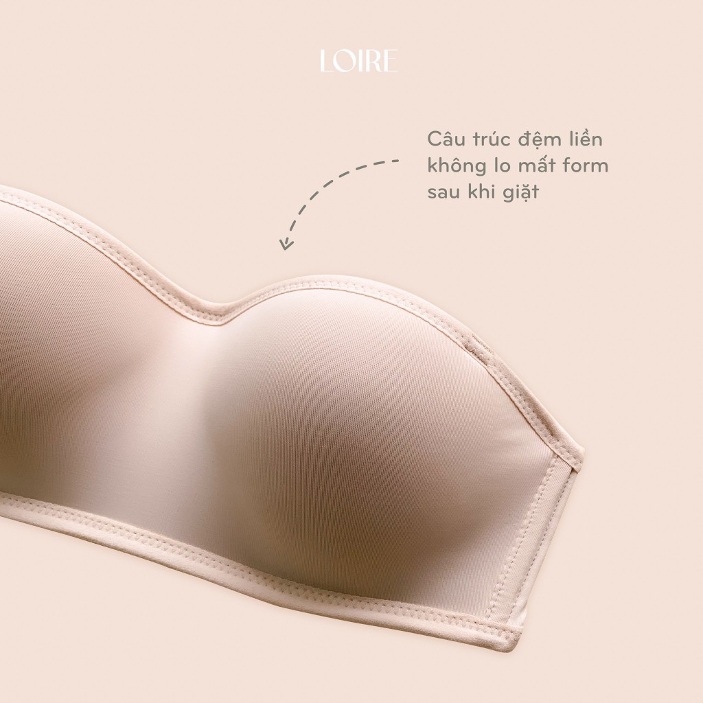 Ảnh Áo Quây Cup Ngang Không Gọng Đệm Mỏng 0.5cm Có Viền Silicon Chống Tụt Mặc Váy Áo Trễ Vai Loirechic BRQ02 2