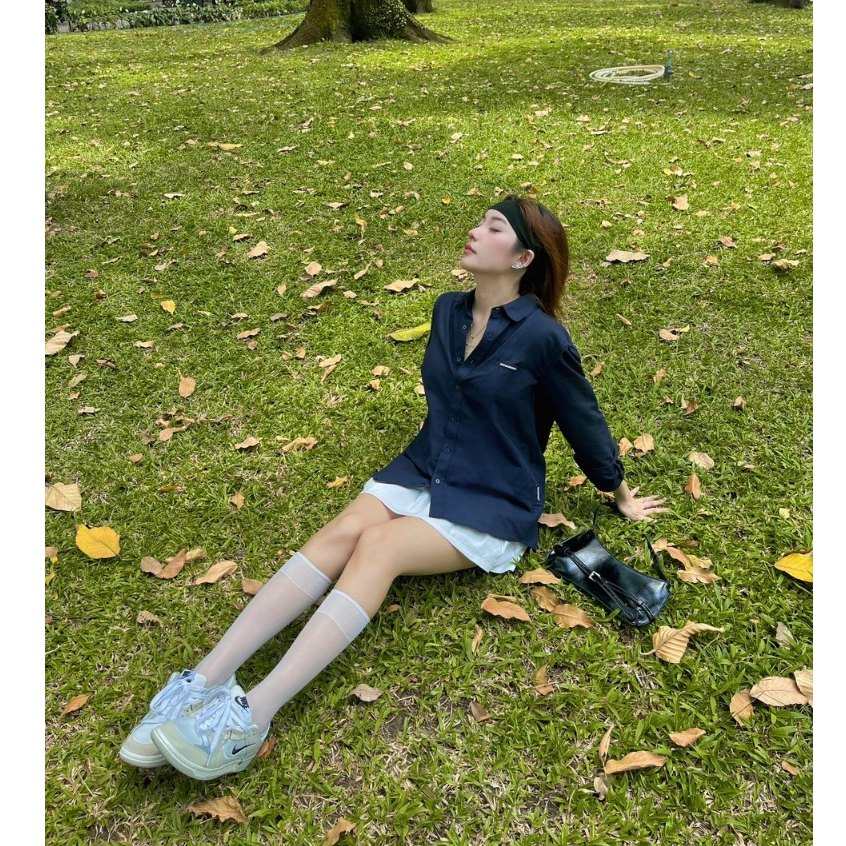 [Xả Hàng] Áo Sơ Mi Trơn Local Brand NEVASOME Basic Xanh Than Trắng Dài Tay Oxford Form Oversize Rộng Nam Nữ