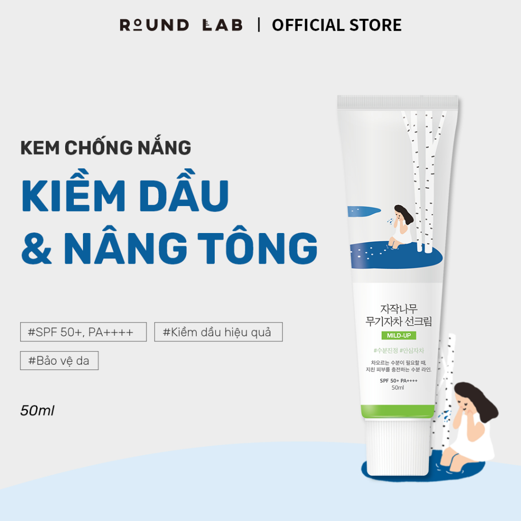 Ảnh Combo Kem chống nắng Round Lab Birch Juice Mild-up 50ml & Nước hoa hồng 1025 Dokdo Toner 100ml 1