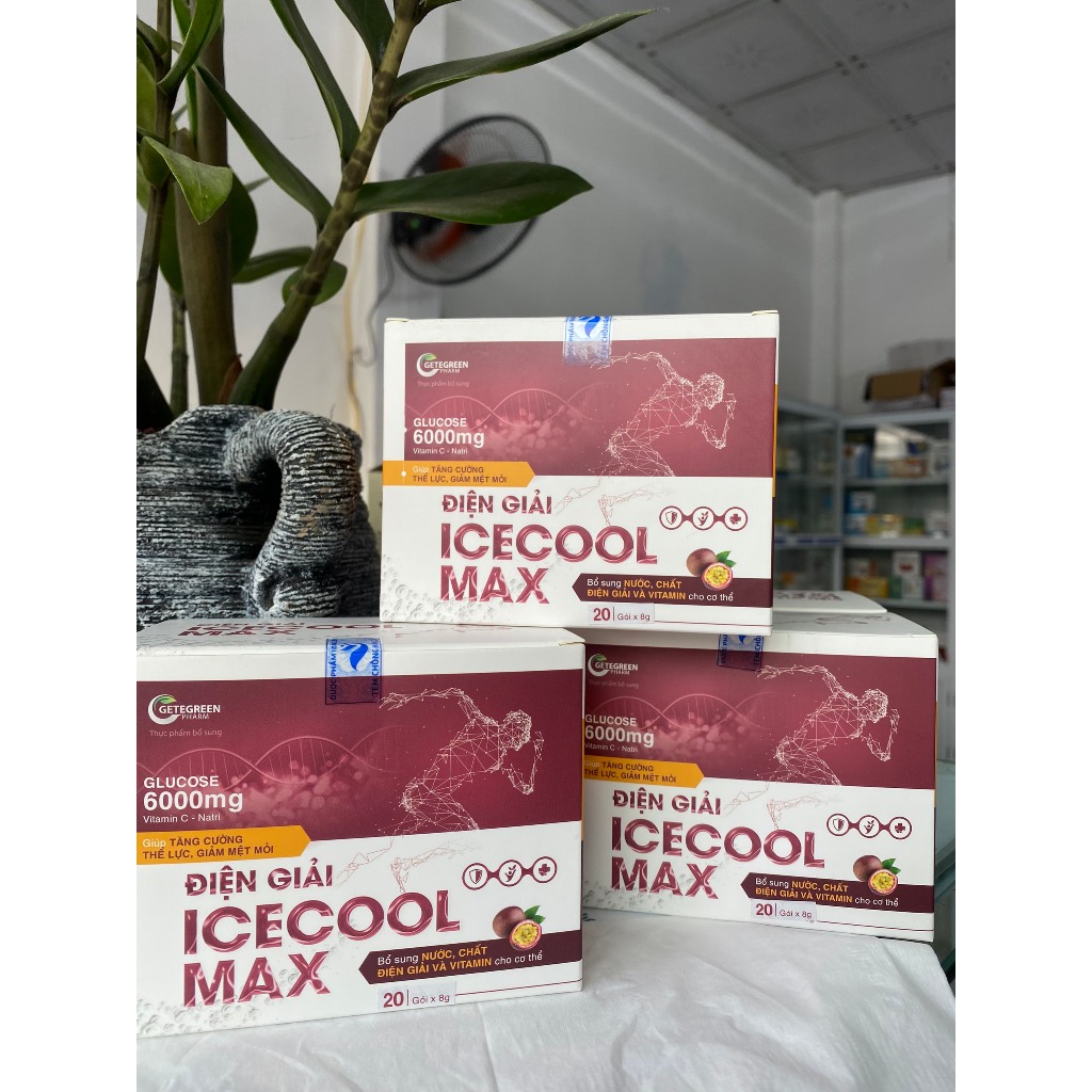 Hộp 20 gói điện giải ICECOOL MAX, tăng cường thể lực, giảm mệt mỏi, bổ ...