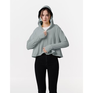 SWANLAKE | Áo Khoác Nữ Chống Nắng Tia UV Dáng Lửng Chất Thun Lạnh Mát Mũ Rộng Vành Freesize A90019