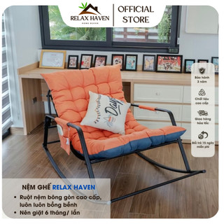 Ghế Thư Giãn Bập Bênh Đôi Có Gác Chân Relax Haven - Khung Thép Chắc Chắn Decor Phòng Khách Phòng Ngủ_HCM