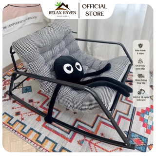 Ghế Thư Giãn Bập Bênh Đôi Có Gác Chân Relax Haven - Khung Thép Chắc Chắn Decor Phòng Khách Phòng Ngủ_HCM