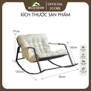 Ghế Thư Giãn Bập Bênh Đôi Có Gác Chân Relax Haven - Khung Thép Chắc Chắn Decor Phòng Khách Phòng Ngủ_HCM