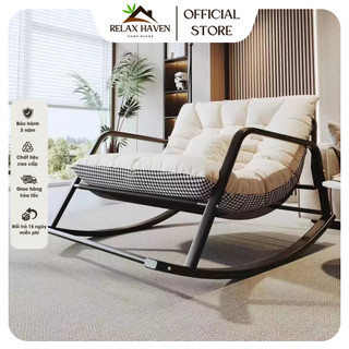 Ghế Thư Giãn Bập Bênh Đôi Có Gác Chân Relax Haven - Khung Thép Chắc Chắn Decor Phòng Khách Phòng Ngủ_HCM