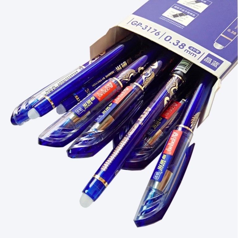 Hộp 12 cây bút viết gel xóa được Aodemei GP- 3176 0.38mm