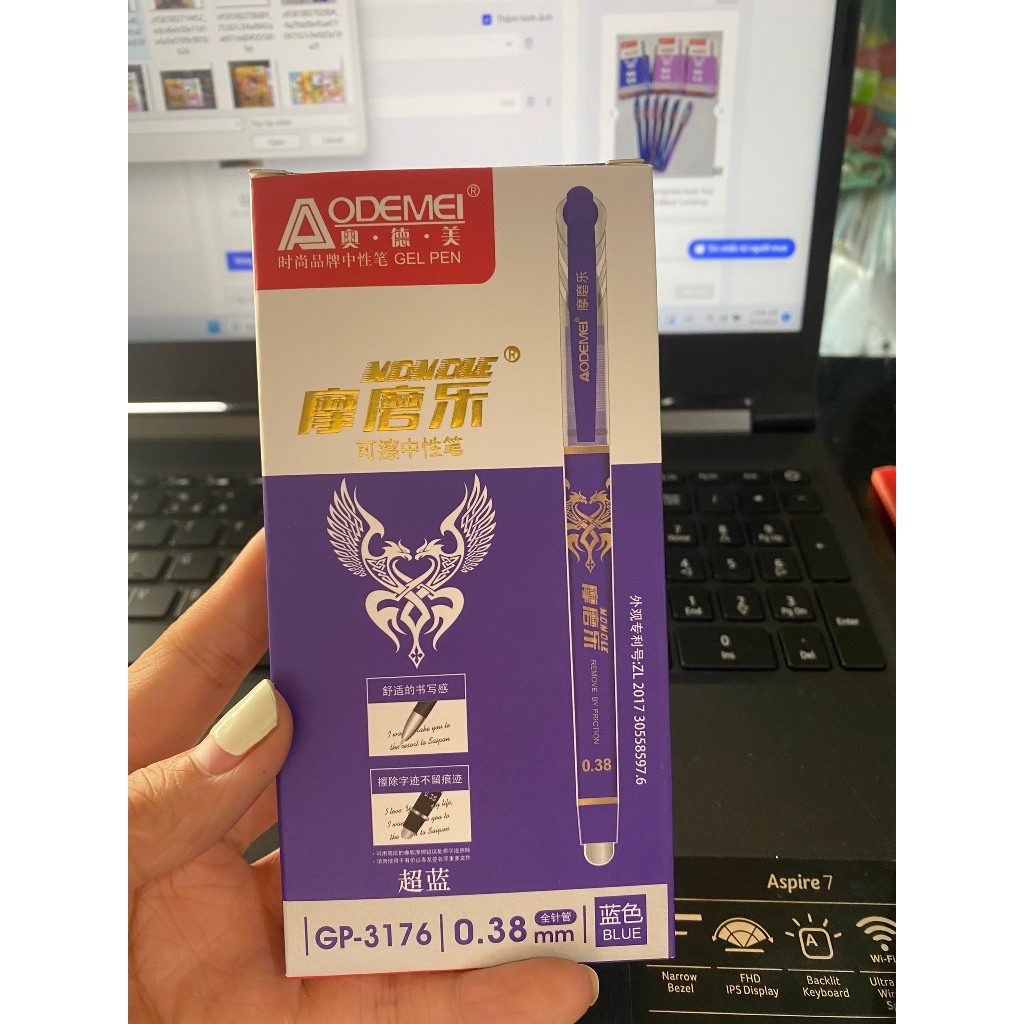 Hộp 12 cây bút viết gel xóa được Aodemei GP- 3176 0.38mm