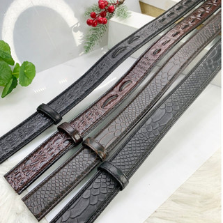 Dây lưng nam da bò dập vân cá sấu rắn hoa siêu đẹp cao cấp thích hợp cho khách hàng cần thay dây bản 3,5cm có răng