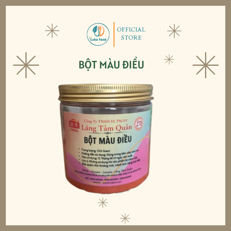 Bột Gia Vị Nguyên Chất Hũ 100g (Tỏi/ Ớt/ Gừng/ Sa Cương/ Màu Điều) - Gia Vị Ướp Đồ Nướng, Nấu Ăn Tiện Lợi LUKA FOOD