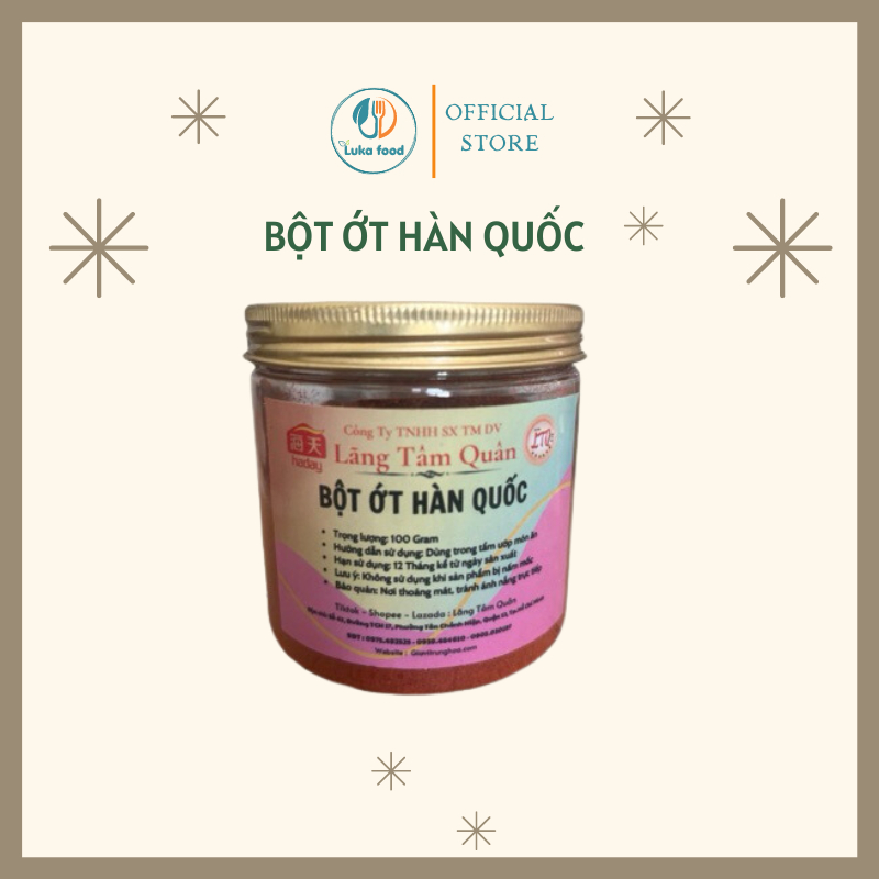 Bột Gia Vị Nguyên Chất Hũ 100g (Tỏi/ Ớt/ Gừng/ Sa Cương/ Màu Điều) - Gia Vị Ướp Đồ Nướng, Nấu Ăn Tiện Lợi LUKA FOOD