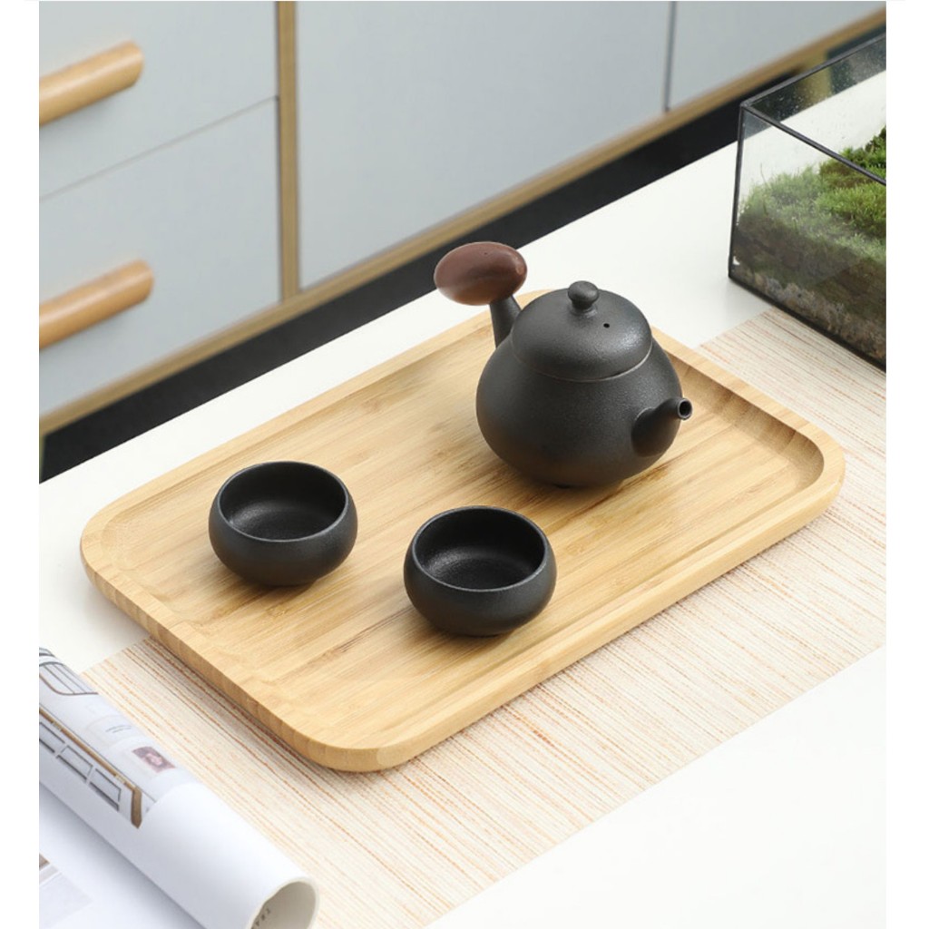 Khay Gỗ Tre Decor Hình Chữ Nhật, Đĩa Gỗ Tre Tự Nhiên Cao Cấp Nhiều Kích Thước Lựa Chọn Cho Gia Đình
