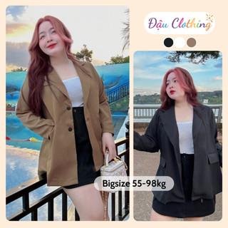 Áo Blazer Nữ Bigsize Tay Dài Cổ Vest Xẻ Tà Lưng Vải Cotton Lạnh Thời Trang Công Sở VET6