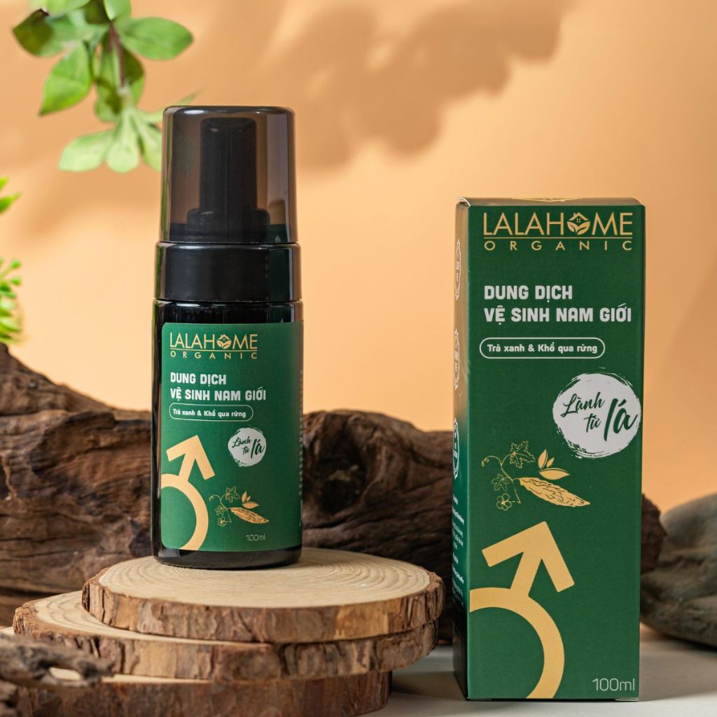 Dung dịch vệ sinh nam, dạng tạo bọt tinh chất Trà Xanh, Khổ Qua LalaHome - Khử mùi, ngăn nấm, hương nước hoa - Chai 100m