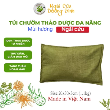 Gối Chườm Thảo Dược Ngải Cứu Thông Tuệ Túi chườm nóng thảo dược giảm đau lưng cổ gáy