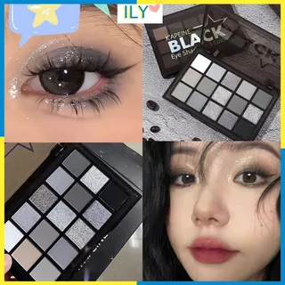 Bảng Phấn Mắt 15 Màu Đen Trắng Xám Ánh Kim Phấn mắt makeup trang điểm ILY