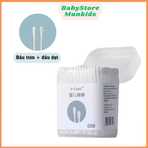 Tăm bông cho bé sơ sinh V-Coool, hộp 200/400 que an toàn cho bé, tiện lợi khi sử dụng