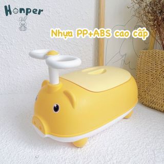 Bô vệ sinh Honper HP-115 hình chú Heo chong chóng tay vịn siêu đáng yêu cho bé