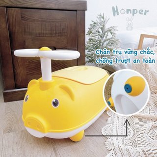 Bô vệ sinh Honper HP-115 hình chú Heo chong chóng tay vịn siêu đáng yêu cho bé