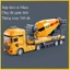 Đồ chơi xe đầu kéo xe trộn bê tông bằng hợp kim và nhựa, thùng xoay 360 độ, kích thước cực lớn, chạy đà