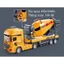 Đồ chơi xe đầu kéo xe trộn bê tông bằng hợp kim và nhựa, thùng xoay 360 độ, kích thước cực lớn, chạy đà