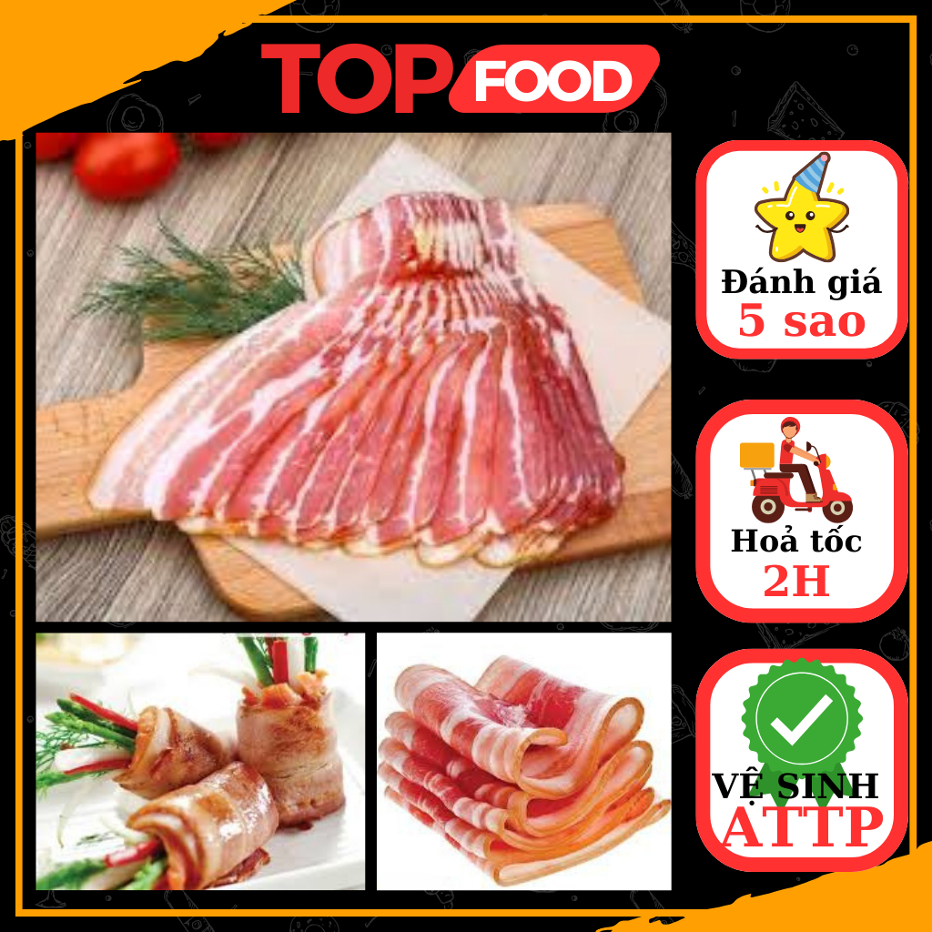 Ba rọi heo xông khói, Bacon thơm ngon 1kg TOPFOODS (giao hoả tốc HCM ...