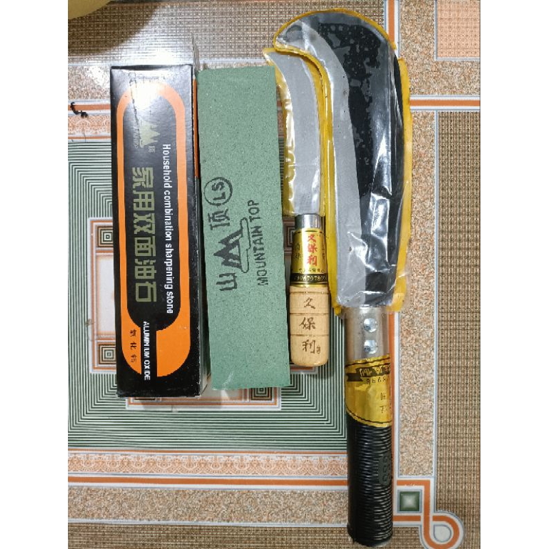 Bộ Dụng Cụ Rửa Dừa ( 1 Dao C4 3 tấc, 1 Dao 2 tấc, tặng đá mài ) Dụng Cụ Làm Vườn, Hổ Trợ Nông Nghiệp