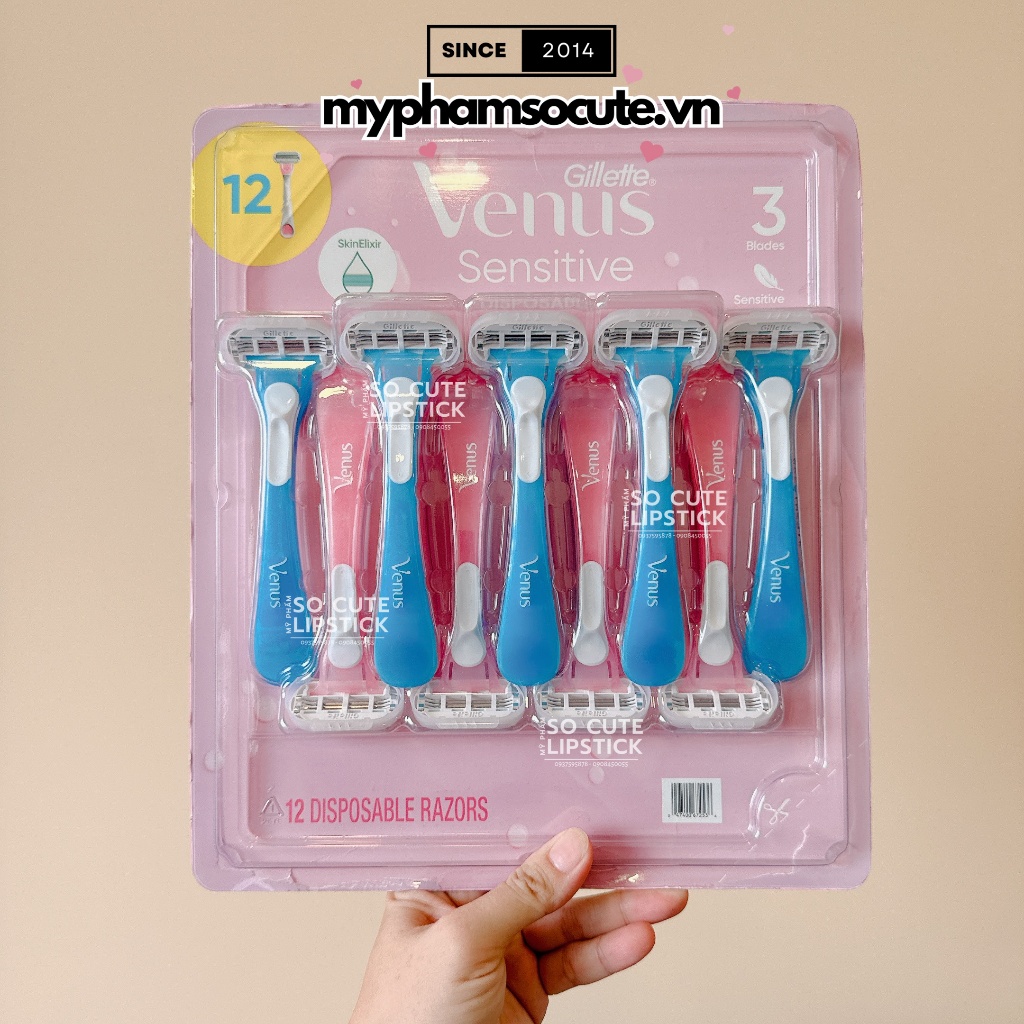 [BILL MỸ] DAO CẠO GILLETTE VENUS SENSITIVE có rãnh bôi trơn Nha Đam CỦA