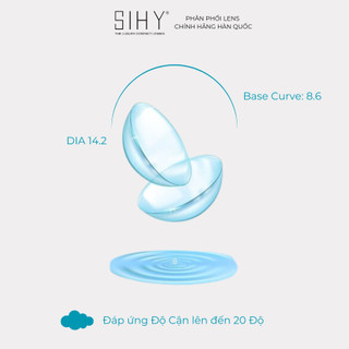 SIHY - Kính áp tròng, Lens [CẬN - LOẠN] trong suốt 6 tháng cao cấp, đeo cực êm, không bị cộm