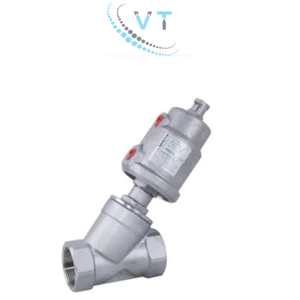 Van xiên - Van góc Y bầu inox 304 điều khiển bằng khí nén.