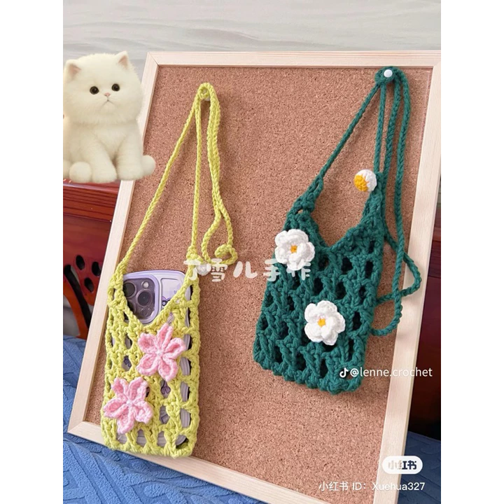Túi xách mini, túi lưới đi biển, túi đựng điện thoại, túi lưới HandMade, túi vintage, túi đa năng, quà tặng bạn gái – 2
